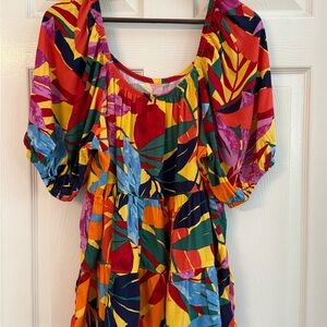 Terra & Sky Multicolor Leaf Print Blouse